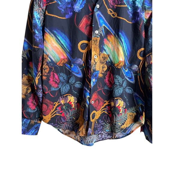 Paul Smith Explorer Print Shirt Lightweight Mens Medium - Picture 6 of 12